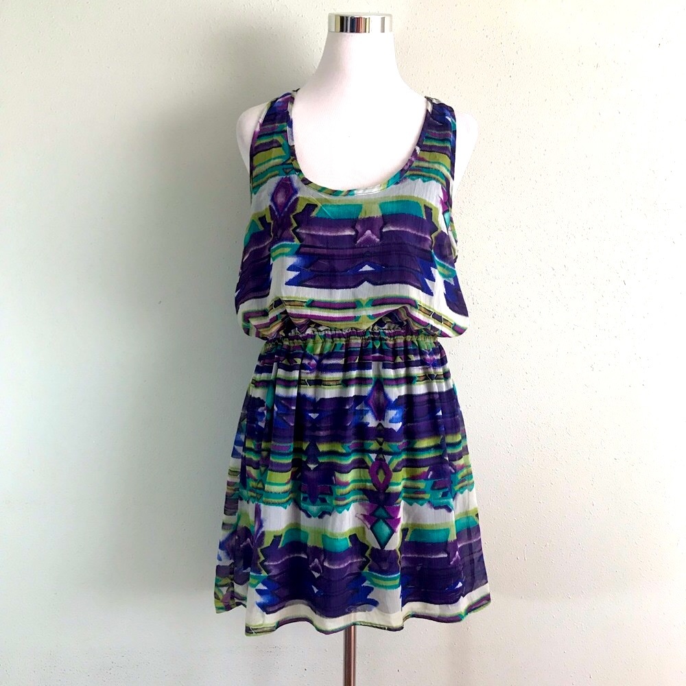 Multicolor racer back dress